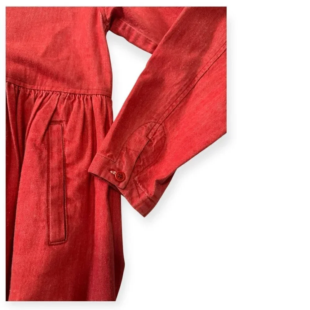 "I.S." ISSEY SPORT Red Midi Dress, Size M,  Rare from Vintage 80S - Picture 11 of 16